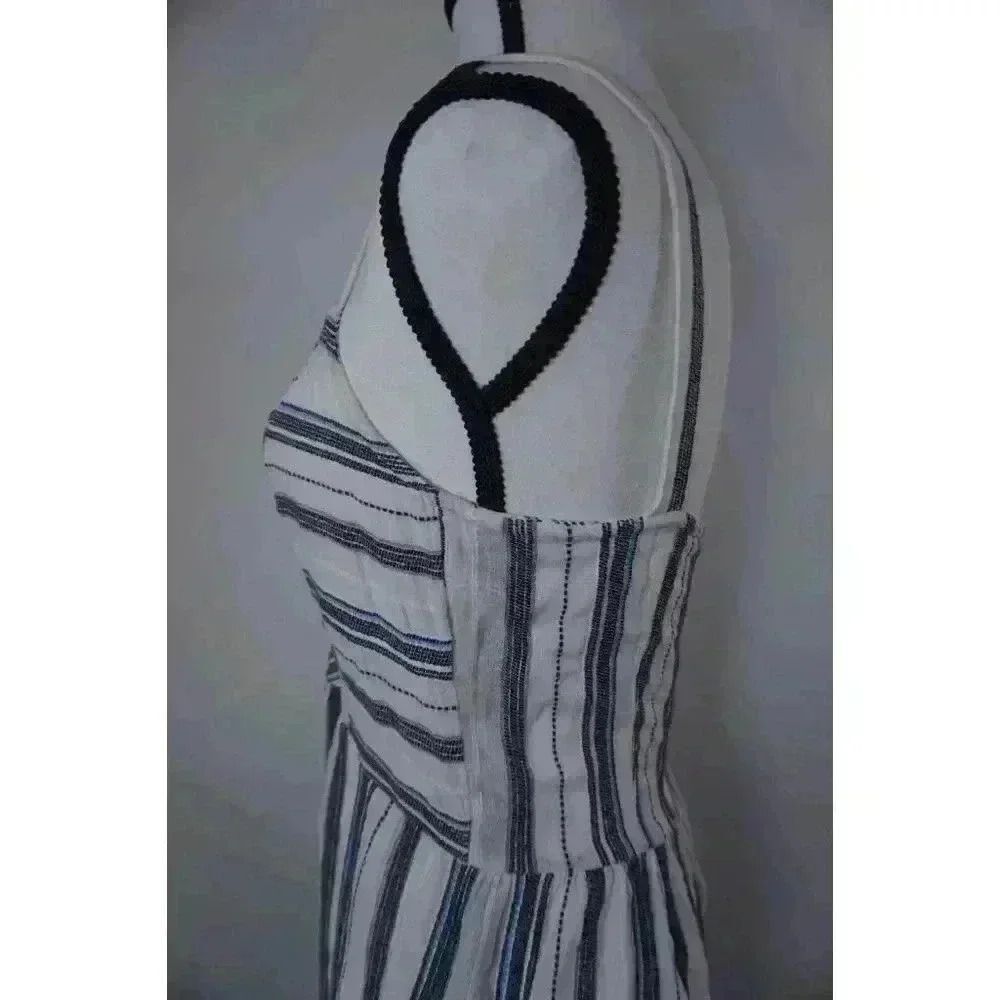 Zara Striped Sleeveless Button-Up Wide-Strap Dress, Size XS - Picture 16 of 16